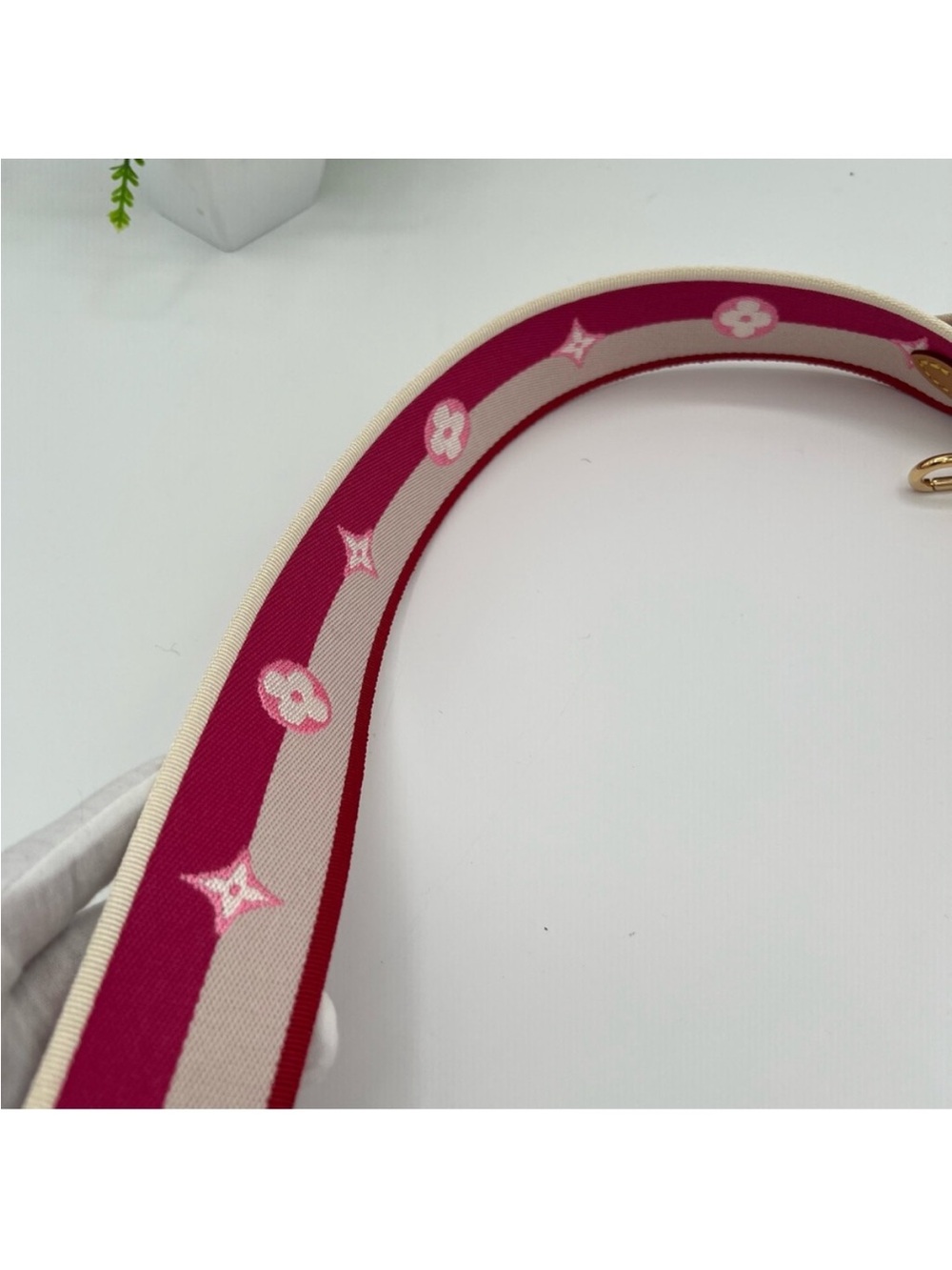 Louis Vuitton Jacquard Speedy Bandouliere 20 Shoulder Strap Fuchsia 💯 Authentic - Picture 7 of 11